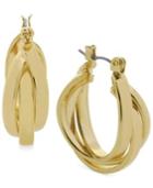 Kenneth Cole New York Gold-tone Twisted Hoop Earrings