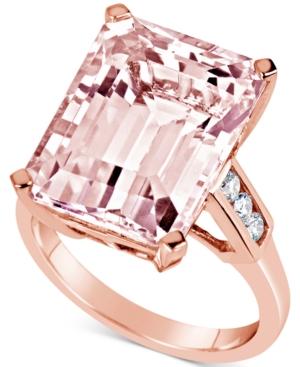 Morganite (13 Ct. T.w.) & Diamond (1/5 Ct. T.w.) Ring In 14k Rose Gold