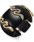 Thalia Sodi Gold-tone Jet Pave Snake Stretch Bracelet, Only At Macy's