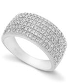 Diamond Ring, Sterling Silver Diamond Pave Ring (1/2 Ct. T.w.)