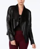 Bar Iii Flyaway Faux-leather Jacket, Created For Macy's