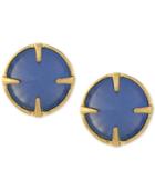Vince Camuto Gold-plated Blue Stone Rivoli Stud Earrings