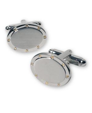 Geoffrey Beene Screw Detail Oval Cufflinks