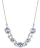 Givenchy Silver-tone Halo Crystal Statement Necklace, 16 + 3 Extender