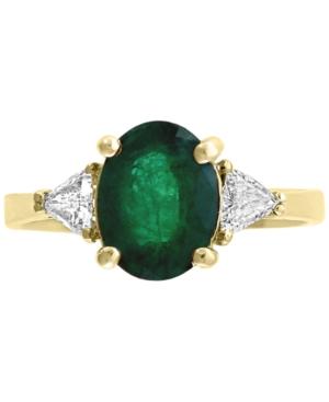 Gemstone Bridal By Effy Emerald (1-1/2 Ct.t.w.) & Diamond (1/2 Ct. T.w.) Ring In 18k Gold