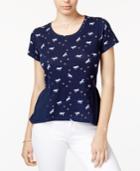Maison Jules Printed Peplum T-shirt, Only At Macy's