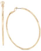 Bcbg Gold-tone Textured Hoop Earrings