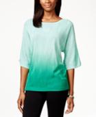 Ny Collection Ombre Dolman-sleeve Textured Sweater