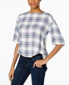 Calvin Klein Jeans Plaid High-low Top