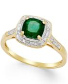Emerald (3/4 Ct. T.w.) And Diamond Accent Ring In 14k Gold