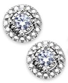 Trumiracle Diamond Earrings, Sterling Silver Diamond Halo Stud Earrings (1/10 Ct. T.w.)