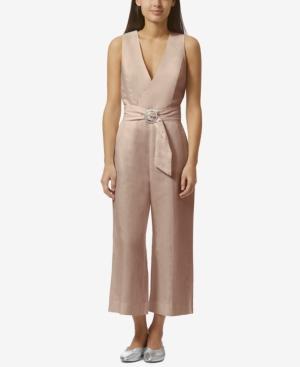 Avec Les Filles Belted Open-back Jumpsuit