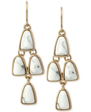 Kenneth Cole Gold-tone White Stone Chandelier Earrings