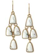 Kenneth Cole Gold-tone White Stone Chandelier Earrings