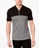 Alfani Men's Colorblocked Quarter-zip Polo, Created For Macy's