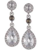 Judith Jack Silver-tone Crystal And Marcasite Drop Earrings
