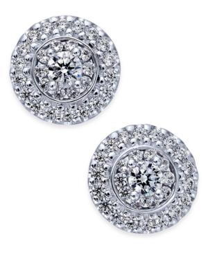 Diamond Round Cluster Stud Earrings (7/8 Ct. T.w.) In 14k White Gold