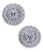 Diamond Round Cluster Stud Earrings (7/8 Ct. T.w.) In 14k White Gold