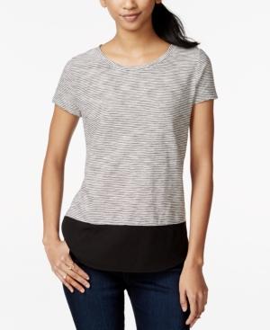 Maison Jules Striped Contrast T-shirt, Created For Macy's