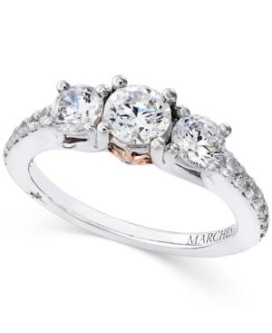 Diamond Three-stone Ring (1-1/2 Ct. T.w.) In 18k White Gold