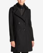 Dkny Double-breasted Wool-blend Walker Coat With Inner Vest