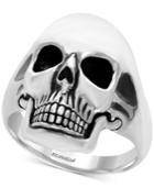 Effy Men's Skull Ring In Sterling Silver And Black Rhodium-plate