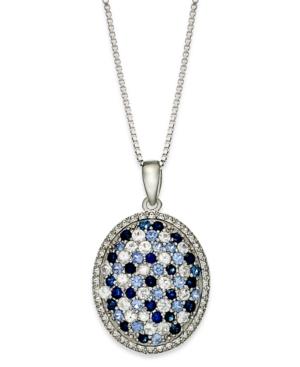 Sterling Silver Necklace, Sapphire Oval Pendant (1-1/6 Ct. T.w.)