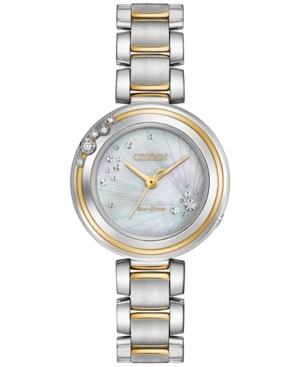 Citizen Eco-drive Women's Carina Diamond Accent Two-tone Stainless Steel Bracelet Watch 28mm Em0464-59d