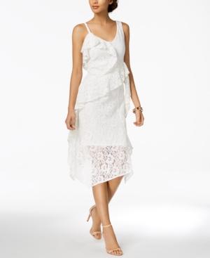 Taylor Ruffled Lace Midi Dress