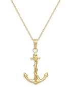 Men's Anchor Pendant Necklace In 10k Gold
