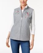 Karen Scott Petite Embroidered Vest, Only At Macy's