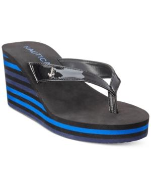 Nautica Landfall Platform Wedge Flip-flop Thong Sandals Women's Shoes