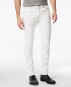 Reason Men's Slim-fit White Moto Jeans