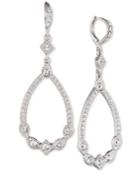 Givenchy Silver-tone Crystal Open Drop Earrings