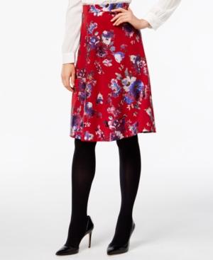 Eci Floral-print Pull-on Skirt