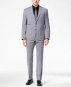 Vince Camuto Men's Slim-fit Stretch Medium Gray Windowpane Suit