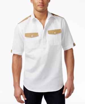 Sean John Men's Textured Popover Shirt