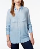 Polly & Esther Juniors' Chambray Button-front Shirt