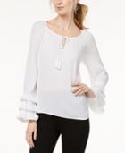 I.n.c. Fringe-trim Peasant Top, Created For Macy's