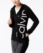 Calvin Klein Performance Logo Ribbed Turtleneck Zip Hoodie