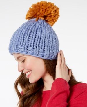 Bcbgeneration Contrast Pom Pom Everyday Beanie, Created For Macy's