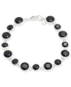 Nine West Silver-tone Stone Crystal Flex Bracelet