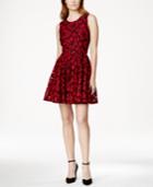 Maison Jules Midnight Lace Floral-pattern Fit & Flare Dress, Only At Macy's