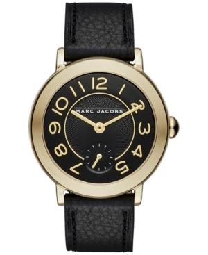 Marc Jacobs Women's Riley Black Leather Strap Watch 36mm Mj1471