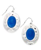Inc International Concepts Silver-tone Blue Stone Oval Drop Earrings, Only At Macy's