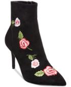 Betsey Johnson Estelle Pointed-toe Embroidery Booties Women's Shoes