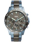 Fossil Men's Chronograph Crewmaster Two-tone Stainless Steel Bracelet Watch 46mm Ch3097