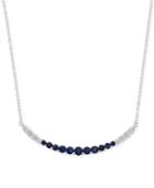 Sapphire (1-3/8 Ct. T.w.) And Diamond Accent Graduated Collar Necklace In 14k White Gold