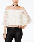 Chelsea Sky Off-the-shoulder Lace Crop Top, Created For Macy's