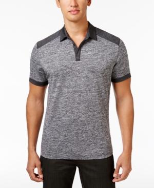 Alfani Men's Colorblocked Heathered Polo, Created For Macy's